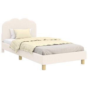 vidaXL Cama para ni&ntilde;os con cabecero Crema 80 x 200 cm Tela de Oveja