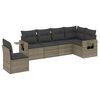 vidaXL Set de muebles de jard&iacute;n 6 pzas y cojines rat&aacute;n sint&eacute;tico gris