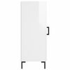 vidaXL Aparador de madera contrachapada blanco brillante 34,5x34x90 cm