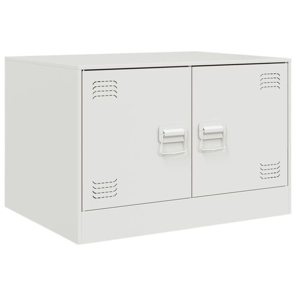 vidaXL Mesa de centro acero blanco 67x50x44 cm