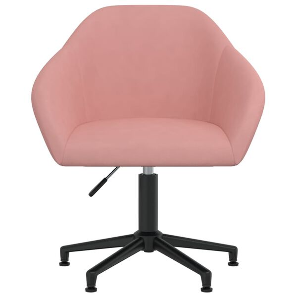 vidaXL Sillas de comedor giratorias 4 unidades de terciopelo rosa