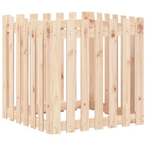 vidaXL Jardinera con dise&ntilde;o de valla madera maciza de pino 70x70x70 cm