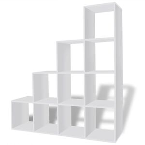 vidaXL Estanter&iacute;a librer&iacute;a en forma de escalera 142 cm blanca