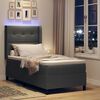 vidaXL Cama Box Spring LED con colch&oacute;n Gris Claro 80 x 200 cm tela