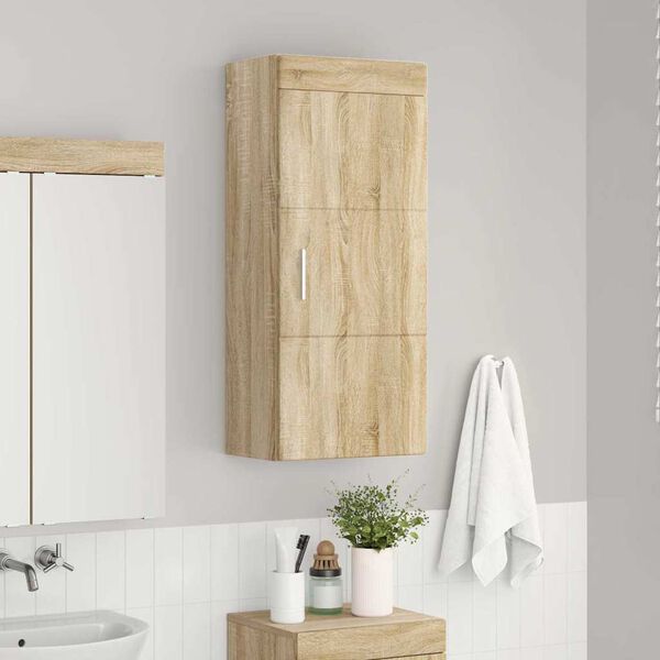vidaXL Armario de pared para ba&ntilde;o TULUM Roble Sonoma 37 x 24,5 x 86 cm