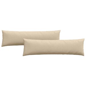 vidaXL Cojines de sof&aacute; 2 pcs Crema 145 x 40 cm tela