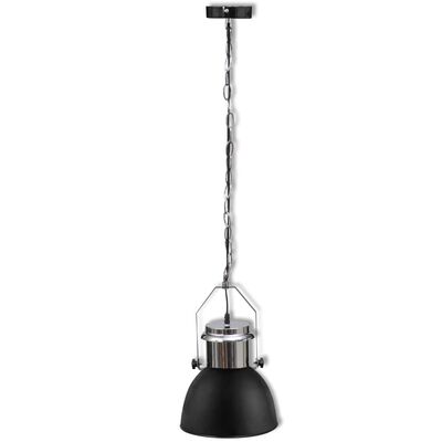 vidaXL Lámpara de techo altura ajustable moderna metal negro 2 uds