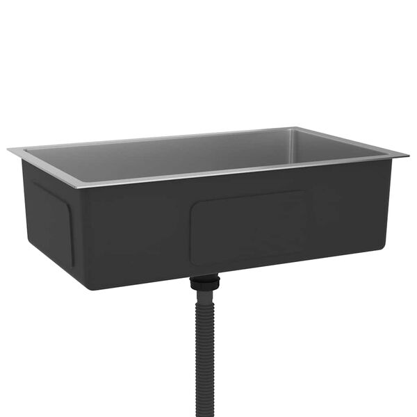vidaXL Fregadero de cocina hecho a mano de acero inoxidable
