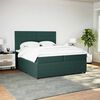 vidaXL Cama box spring con colch&oacute;n terciopelo verde oscuro 200x200 cm