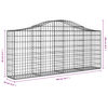 vidaXL Cestas de gaviones 5 uds forma de arco hierro 200x30x80/100 cm