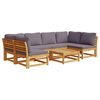 vidaXL Juego de muebles jard&iacute;n 7 pzas con cojines madera maciza acacia
