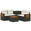 vidaXL Juego de Sof&aacute; 6 uds. Negro y Blanco Crema