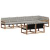 vidaXL Conjunto de sof&aacute;s de exterior 8 pcs Gris Natural y Claro