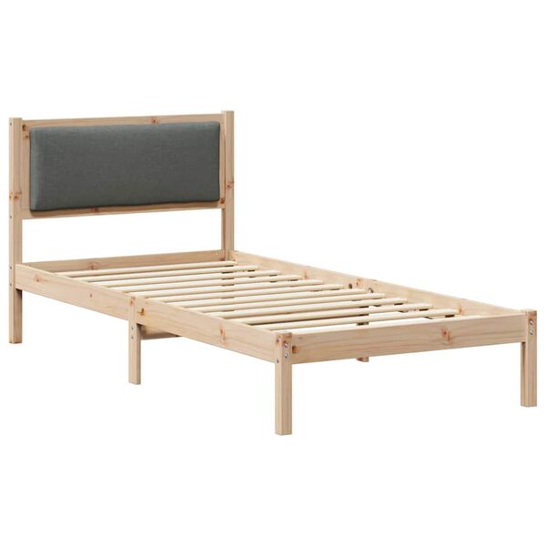 vidaXL Estructura de cama con cabecera Gris oscuro 100 x 200 cm