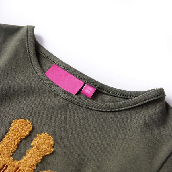 Camiseta infantil de manga larga caqui 116