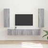 vidaXL Conjunto de mueble de TV 3 pcs Gris Sonoma Madera de ingenier&iacute;a
