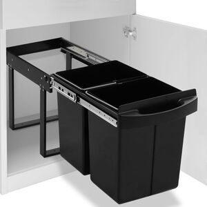 vidaXL Cubo de basura de cocina extra&iacute;ble reciclaje cierre suave 48 L