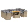 vidaXL Juego de sof&aacute;s jard&iacute;n con cojines beige 10 pzas rat&aacute;n sint&eacute;tico