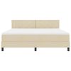 vidaXL Cama tipo Box Spring con colch&oacute;n Crema 180 x 200 cm tela