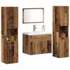 vidaXL Juego de muebles de ba&ntilde;o con puerta 4 pcs Madera envejecida