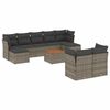 vidaXL Set de sof&aacute;s de jard&iacute;n 10 pzas con cojines rat&aacute;n sint&eacute;tico gris