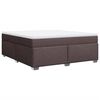 vidaXL Cama box spring con colch&oacute;n tela marr&oacute;n oscuro 180x200 cm