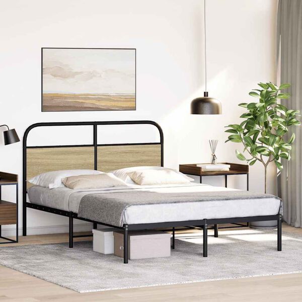 vidaXL Estructura de cama sin colchón 120x190 cm madera roble Sonoma