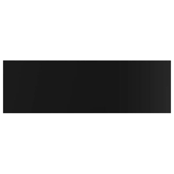 vidaXL Estante estanter&iacute;a 4 uds contrachapada negro brillo 80x20x1,5cm