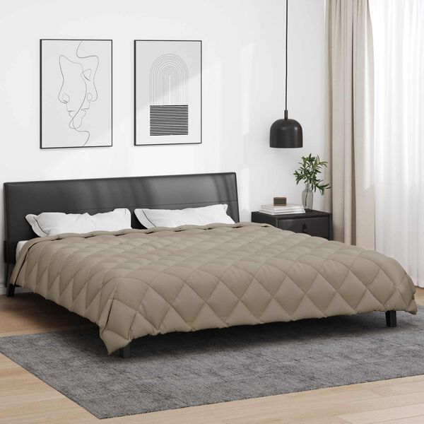 vidaXL Edred&oacute;n de Invierno Gris Claro 240 x 260 cm Microfibra