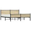 vidaXL Estructura de cama sin colchón metal roble Sonoma 183x213 cm