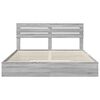 vidaXL Cama con almacenamiento con cabecera Gris Sonoma 200 x 200 cm