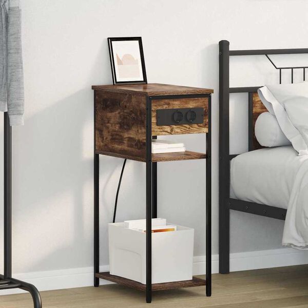 vidaXL Armario de Noche Roble ahumado 41 x 28 x 76 cm