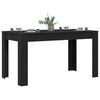 vidaXL Mesa de Comedor Roble Negro 140 x 74,5 x 76 cm rat&aacute;n sint&eacute;tico