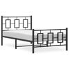 vidaXL Estructura cama sin colchón con estribo metal negro 100x190 cm