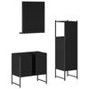 vidaXL Set de muebles de ba&ntilde;o 3 piezas madera contrachapada negro