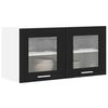 vidaXL Mueble colgante con puerta Roble Negro y 80 x 31 x 40 cm