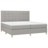 vidaXL Cama box spring con colch&oacute;n tela gris claro 200x200 cm