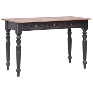vidaXL Escritorio con 3 cajones madera maciza de caoba 117x57x75 cm
