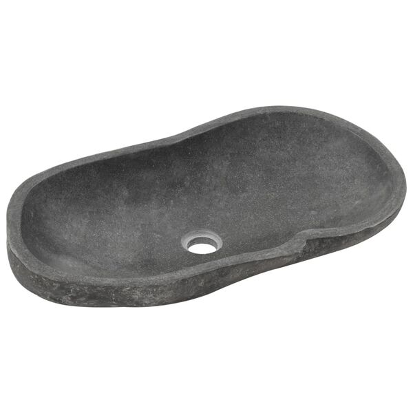 vidaXL Lavabo de piedra de río ovalado 60-70 cm
