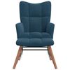 vidaXL Mecedora con taburete de terciopelo azul