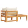 vidaXL Set muebles de jard&iacute;n 2 pzas cojines crema madera de acacia