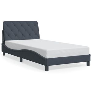vidaXL Estructura de cama sin colch&oacute;n terciopelo gris oscuro 100x203cm