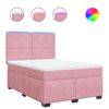vidaXL Cama box spring con colch&oacute;n terciopelo rosa 140x200 cm