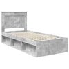 vidaXL Estructura de cama con cabecera Gris concreto 90 x 190 cm
