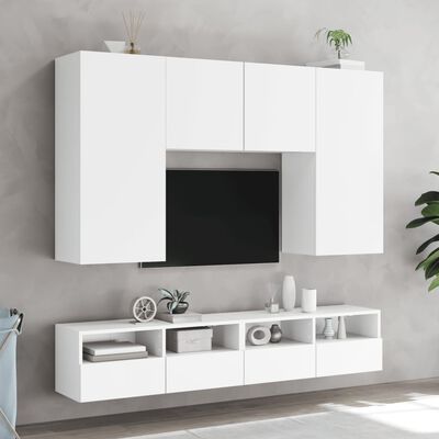 vidaXL Mueble de pared para TV madera ingeniería blanco 100x30x30 cm