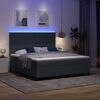 vidaXL Cama Box Spring LED Gris Oscuro y 180 x 200 cm Tela de Pana