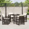 vidaXL Conjunto de Comedor de Jard&iacute;n 5 pcs Marr&oacute;n rat&aacute;n sint&eacute;tico