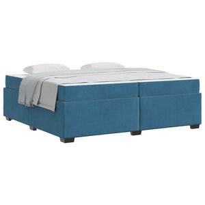 vidaXL Estructura de cama con colch&oacute;n Azul Oscuro 200 x 200 cm tela