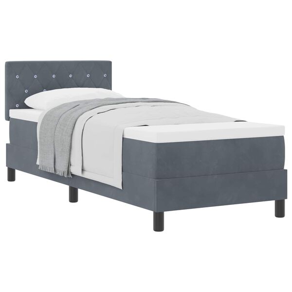 vidaXL Cama tipo Box Spring Gris oscuro 80 x 200 cm Terciopelo