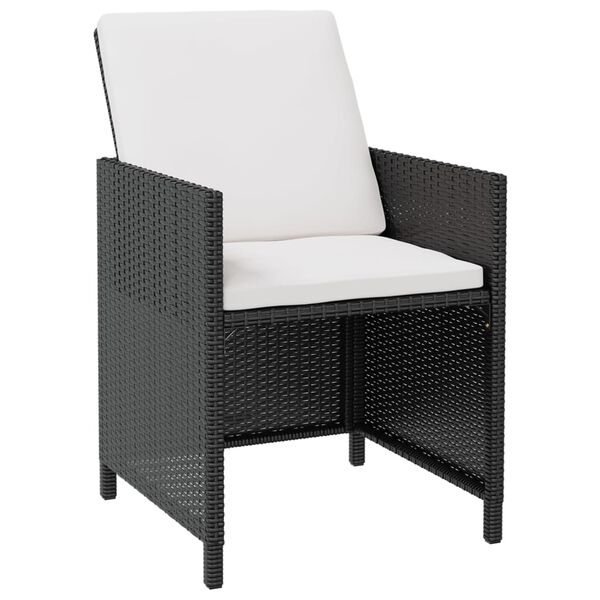 vidaXL Set comedor de jard&iacute;n 11 pzas rat&aacute;n sint&eacute;tico y madera negro